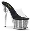 Pleaser - ADORE701SRS Mules à talons - Chaussures de pole dance - Couleur argent/Transparent Product image